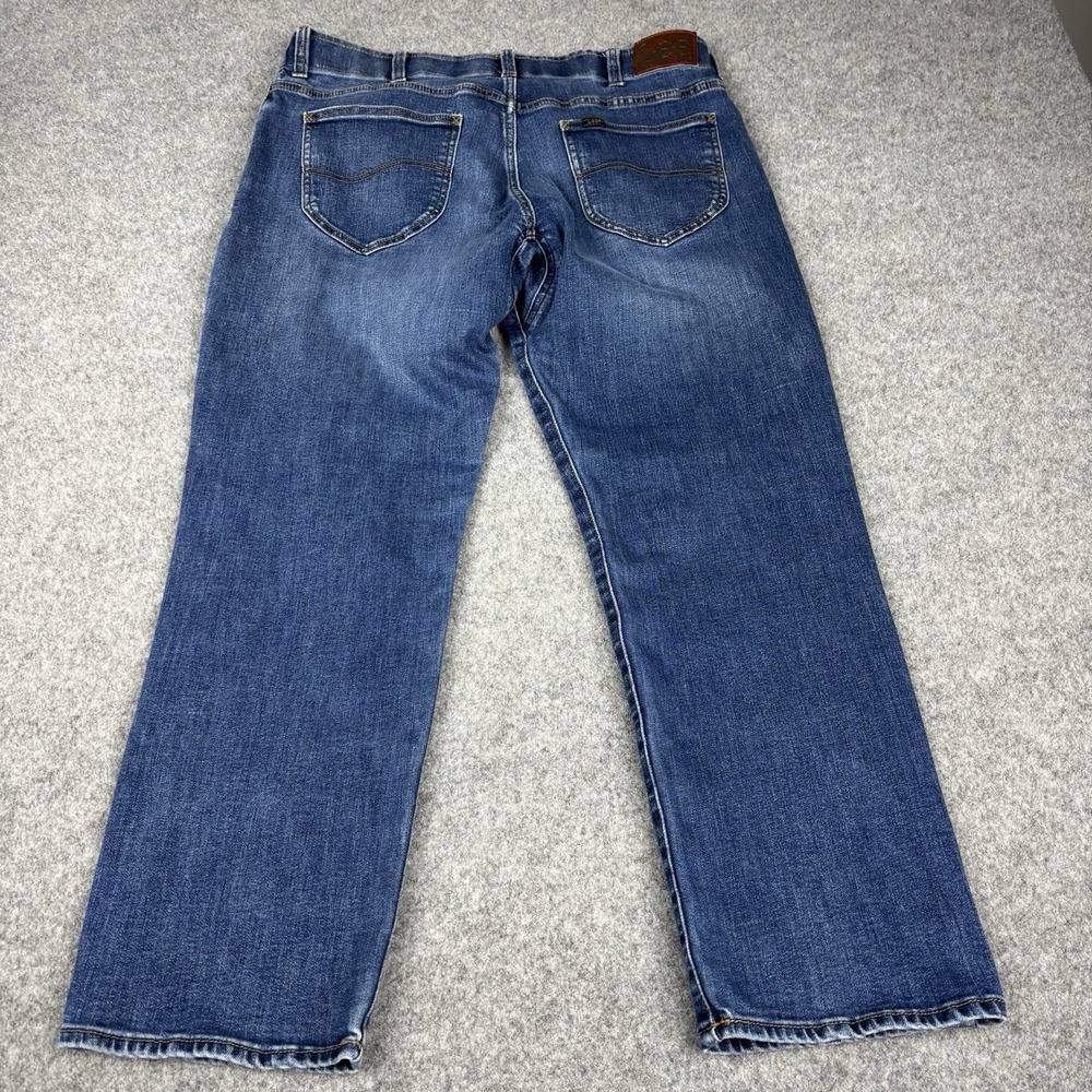 Lee Extreme Motion Jeans Mens 36x30 Straight Fit Tapered Leg Dark Wash Denim - Picture 7 of 11
